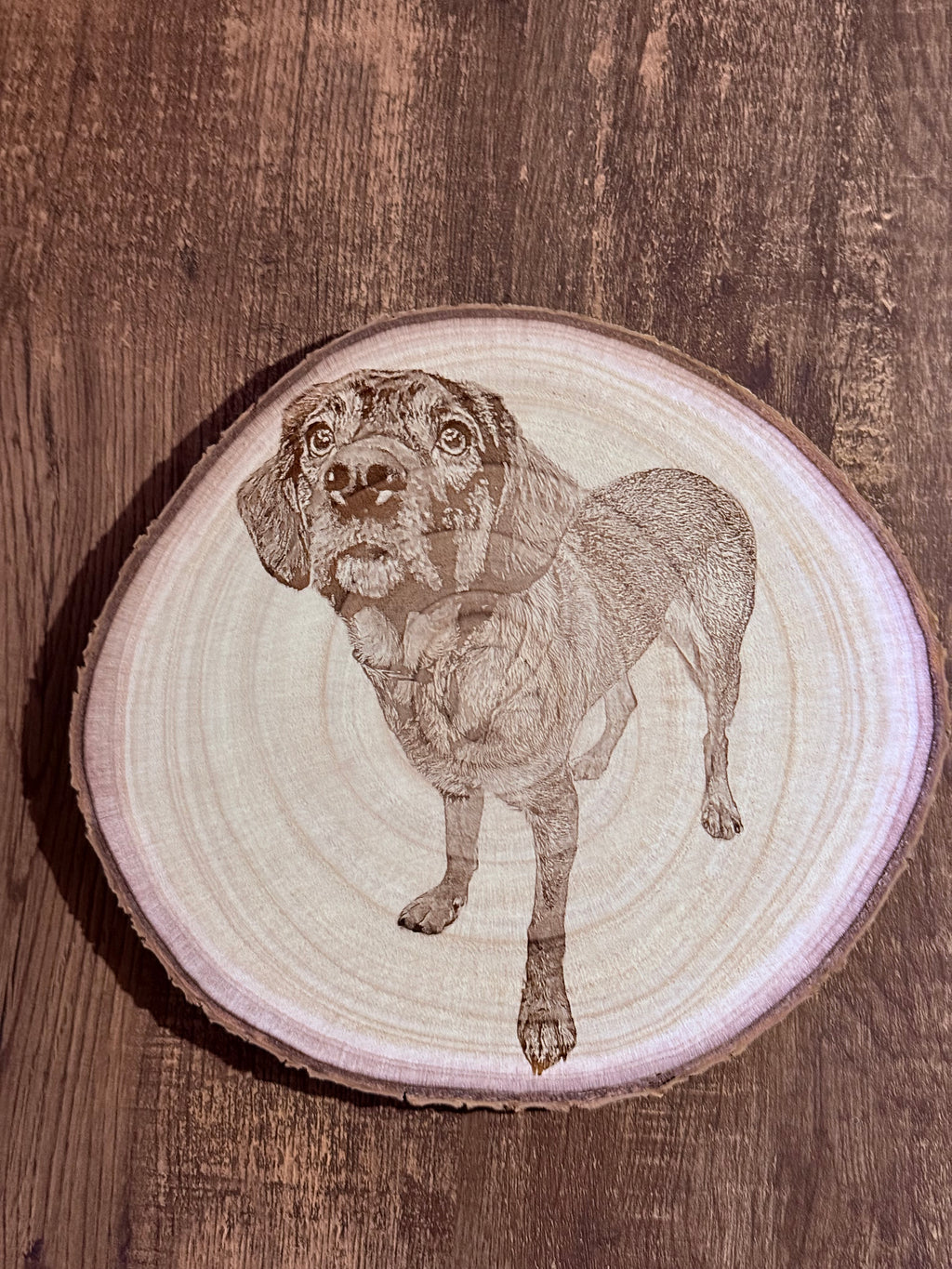 Custom Laser Engraved Wood Portrait — Approx. 9–11 Inches