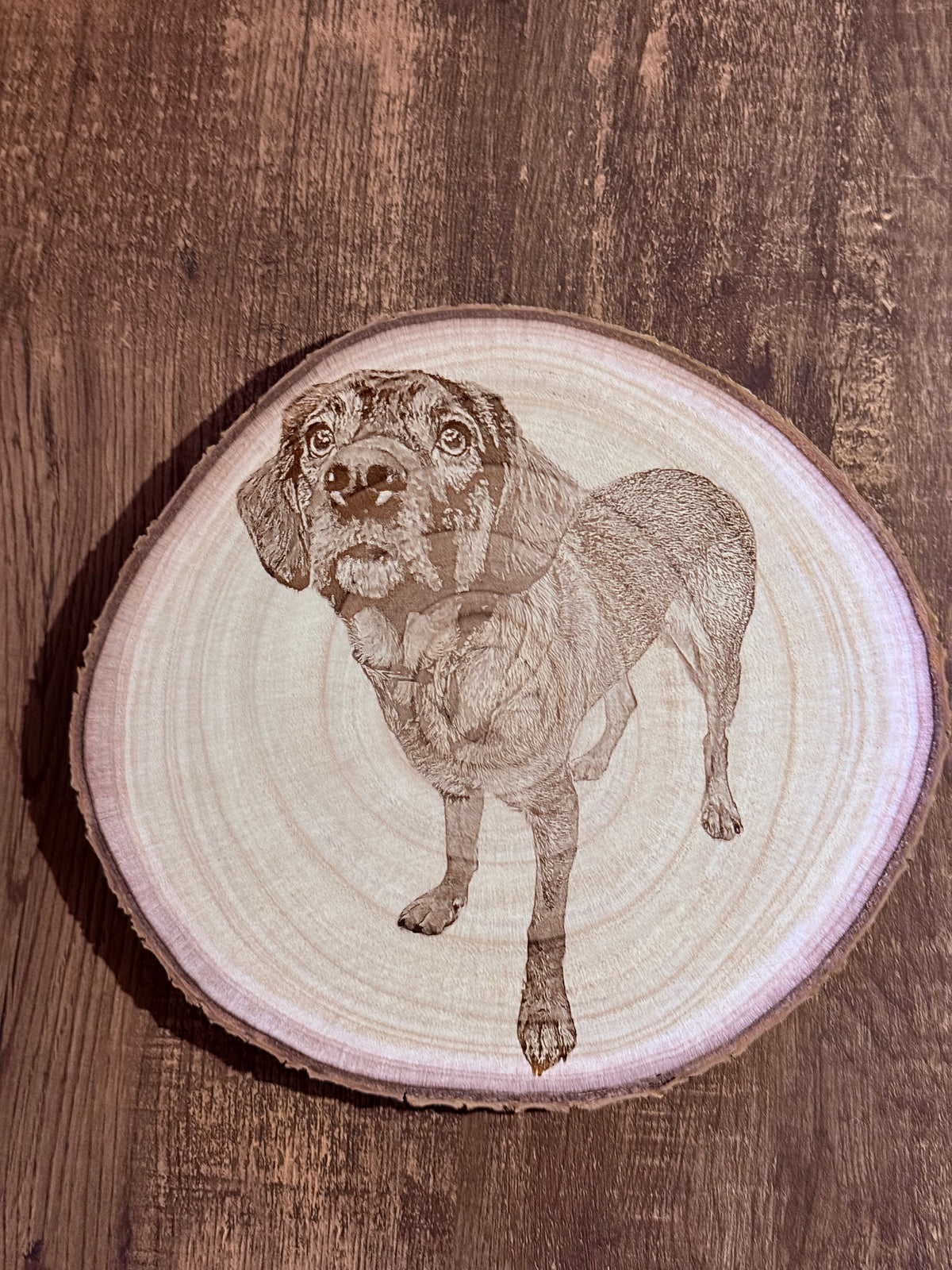 Custom Laser Engraved Wood Portrait — Approx. 9–11 Inches