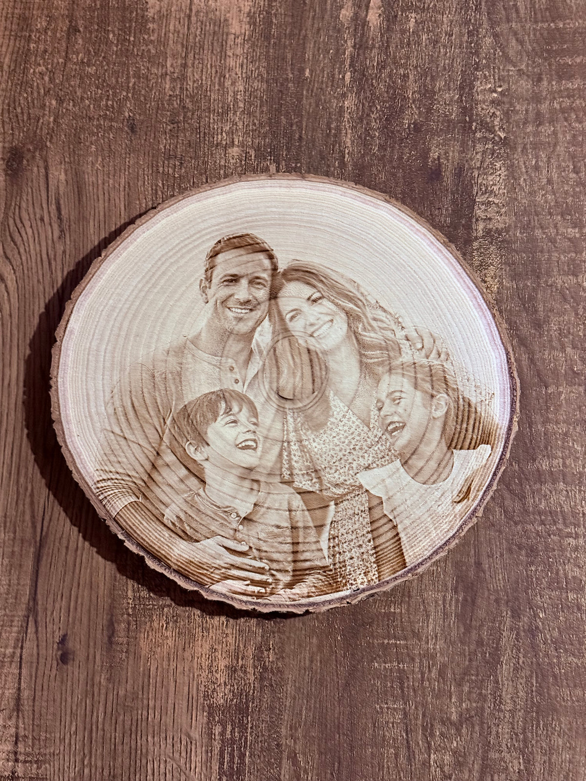 Custom Laser Engraved Wood Portrait — Approx. 9–11 Inches