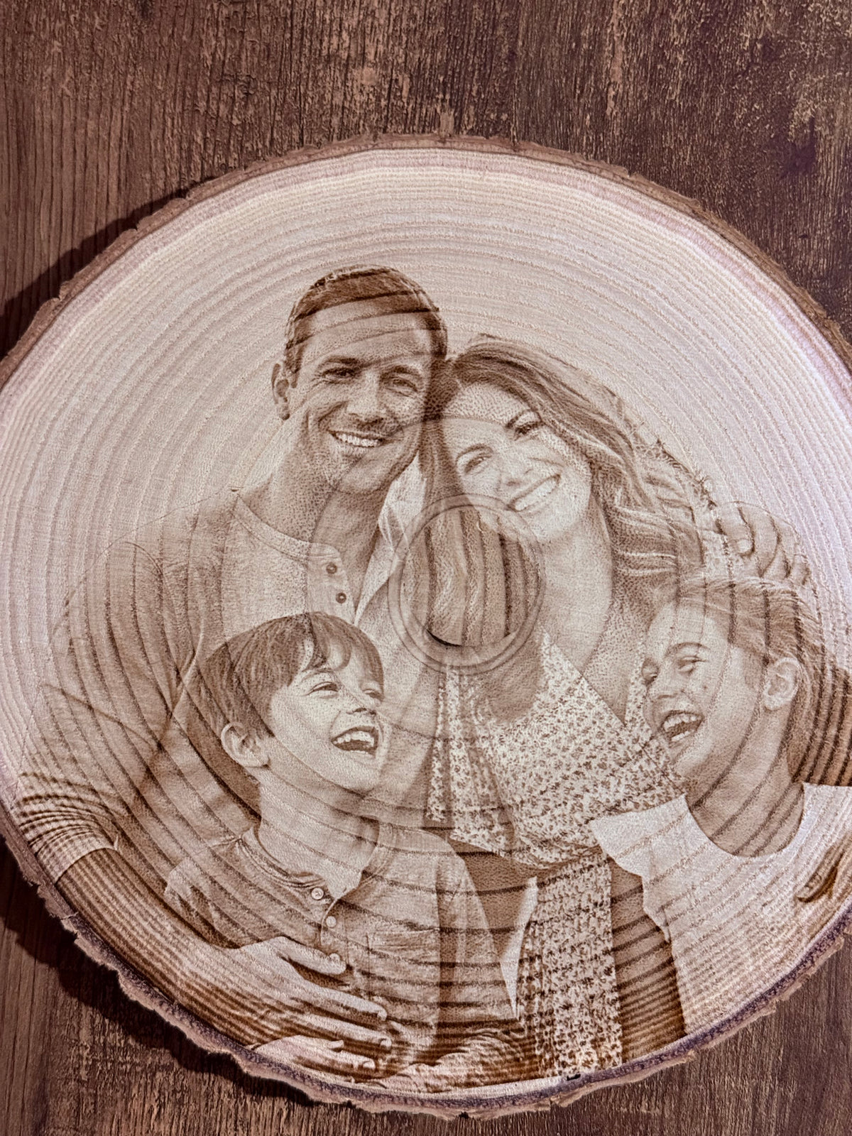 Custom Laser Engraved Wood Portrait — Approx. 9–11 Inches